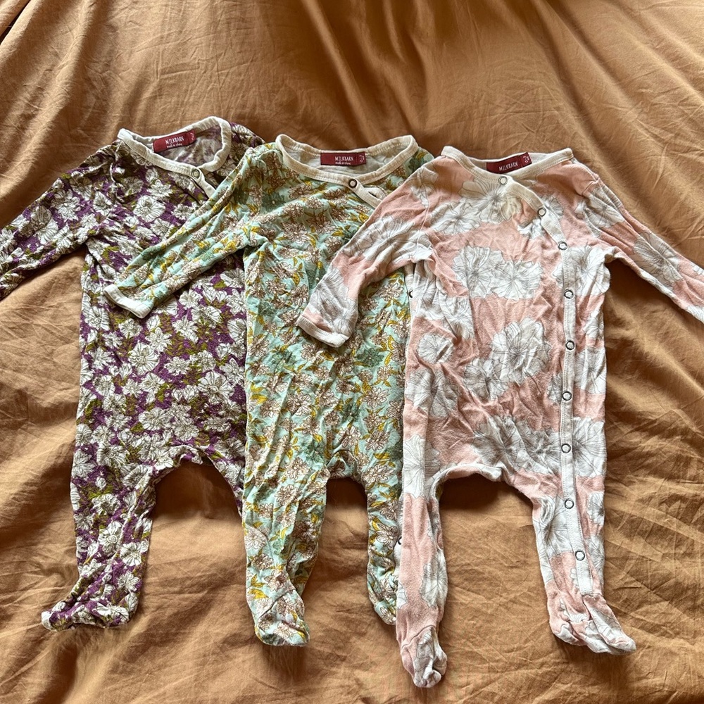 Bundle of 3 GUC organic Milkbarn onesies